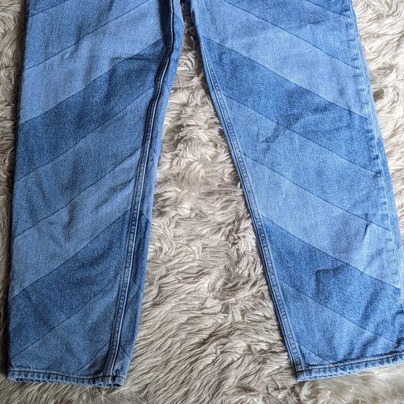 EUC Sandro Paris Diego Cropped Color Block High Rise Straight Jeans